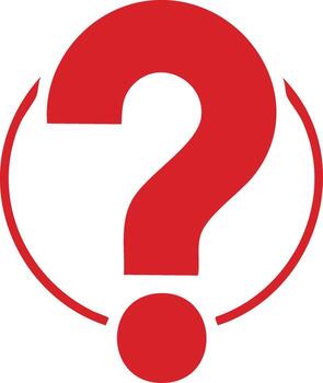 Red Question Mark encircled showing Uncertainty, Doubt, and Mysteries in Conceptual Symbol isolated vector