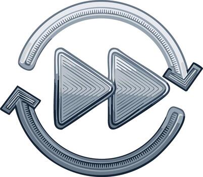 rápido adelante flechas dentro un circular repetir símbolo ilustración vector