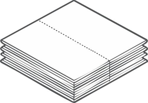 Stack of Blank Square Sheets Papers with Fold Line for Brochure or Letter Folds Diagram vector