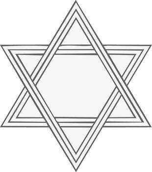 Geometric Star of David Symbol with Interlocking Triangles Abstract Design vector