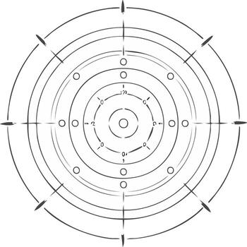 resumen circular concéntrico diseño con números y puntos para navegación mapas o gráfico elementos vector
