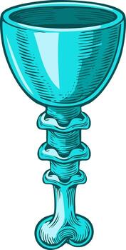 intrincado verde azulado copa con en relieve elementos representando lujo y antiguo místico propiedades vector