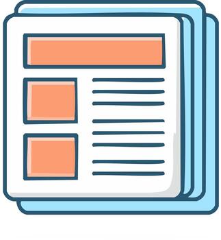 apilar de documentos con texto y imágenes ilustración para negocio informes o organizativo comunicación material vector