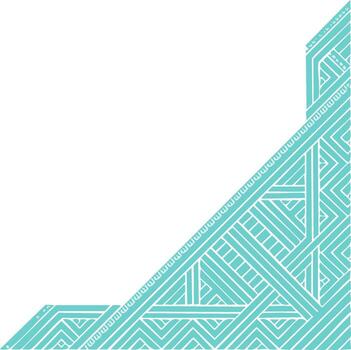 geométrico turquesa frontera modelo resumen esquina diseño presentando enclavamiento líneas y triangular motivos, aislado ilustración vector