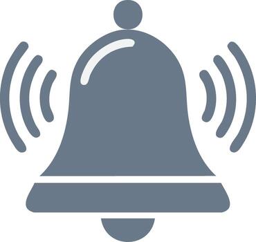 El sonar campana notificación símbolo alerta o recordatorio icono para mensajería aplicaciones vector