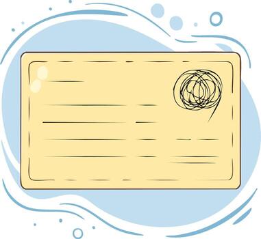 Card with Text Lines and Scribble on Blue Artistic Background vector