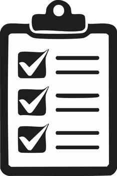 Checklist clipboard with three completed tasks and writing lines vector