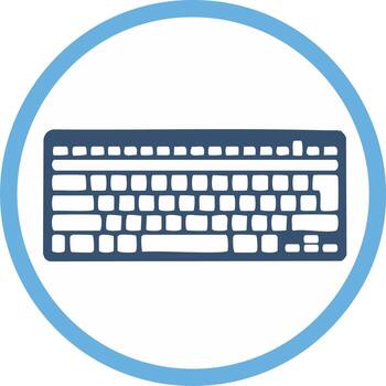 Simple Keyboard Icon in Blue Circle Design Technology and Communication Concept vector