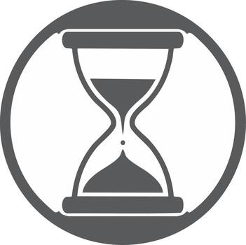 reloj de arena con fluido arena en un circular marco, representando hora paso y urgencia vector