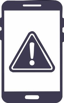 Alert Notification Displayed on Smartphone Device Emphasizing a Mobile Warning Message and Connectivity Concerns vector