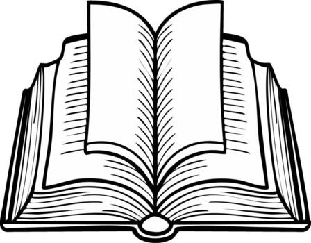 Open Book Illustration with Blank Pages for Text or Design vector