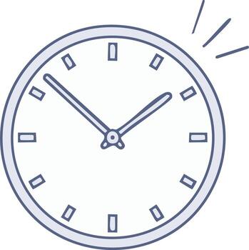 Clock Illustration Showing the Time Tick Tock Counting Hours and Minutes vector