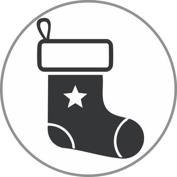 festivo Navidad media icono con estrella y lazo decoración dentro un sencillo circulo vector