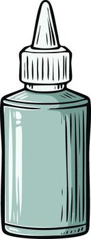 Isolated illustration of a squeeze bottle with a nozzle applicator vector