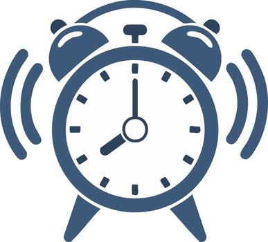 Retro Alarm Clock Ringing Loudly with Vibrating Waves vector