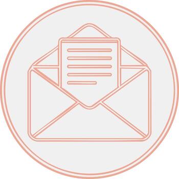 Open Envelope with Letter Outline Icon in Circle Design Communication Concept vector