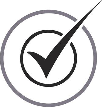 Black Checkmark Icon Inside Circles for Correct Approval Confirmation Symbol vector