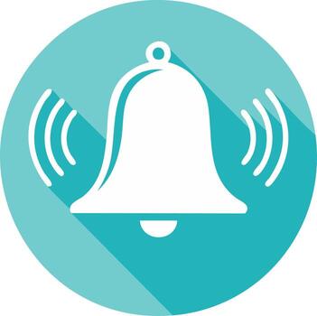 Bell Icon Ringing, Notification, or Reminder with Sound Waves in Minimalist Style vector