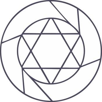 resumen geométrico estrella dentro circulo dinámica líneas modelo ilustración vector