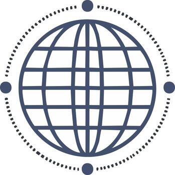 Global network connection concept. Globe earth with dotted lines and circle shapes vector