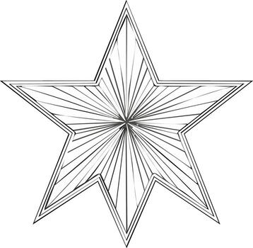 graphic of a five-pointed star with lines radiating outward, graphic art, abstract design vector