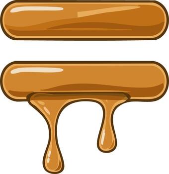 Dripping Caramel Element for Graphic Design vector