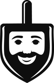 Smiling Dreidel with a beard vector