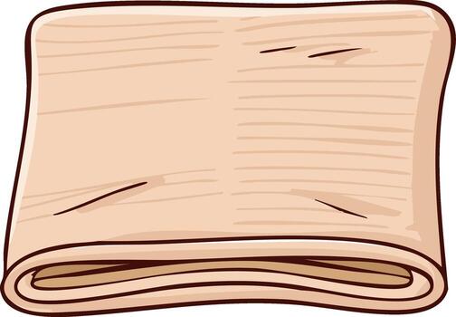 doblada beige papel o tela con oscuro contorno y suave textura vector