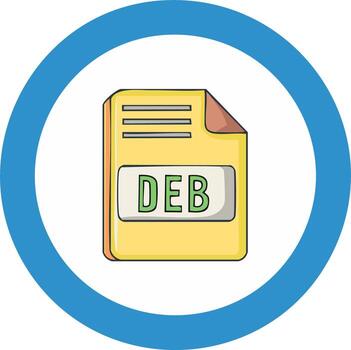 DEB File Icon for Linux Software Package Installation and Download vector