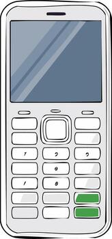 Illustration of a basic mobile phone with a keypad and a display vector