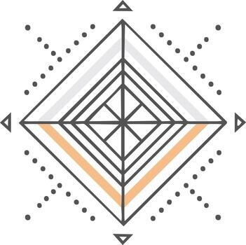 Geometric Symbol Icon with Triangle Arrows and Dotted Lines for Decoration Element vector