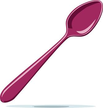 Single Deep Pink Spoon with Smooth Curve and Clean Design vector