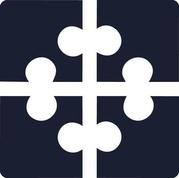 Flat Jigsaw Puzzle Icon Symbolizing Teamwork, Strategy, and Solutions vector