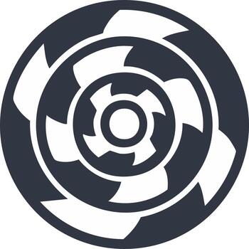 Abstract Turbine Design Spinning Gears and Circular Motion Concept vector