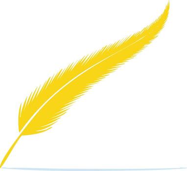 Vibrant Golden Feather Quill Writing Icon, Elegant Design, Decorative Element for Creative Projects and Artistic Compositions vector