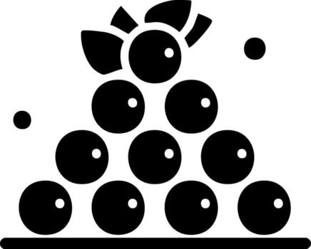 Stacked dark berries with leaves simple flat icon graphic design element vector