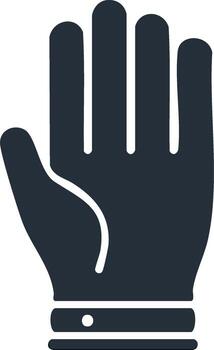 Business hand icon with an open palm raised to signal stop, hello, or a high five vector