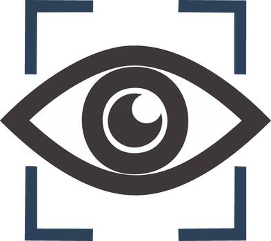 Abstract eye symbol in a digital targeting reticle showing focus and vision concept vector