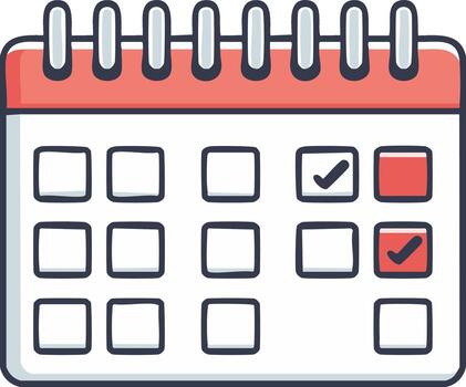 ilustrativo calendario demostración importante fechas, marcado tareas, y programado eventos vector