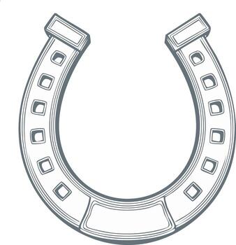 Classic Horseshoe Graphic with Open U Shape and Square Holes vector