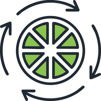 Refreshing Citrus Cycle Icon Abstract Refresh Refreshment vector