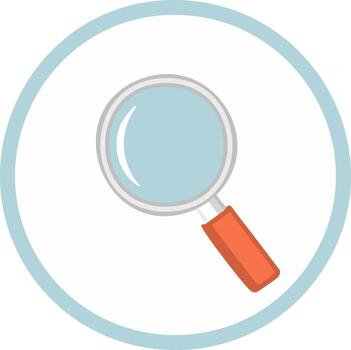Magnifying Glass Icon with Search Symbol in Circular Frame vector