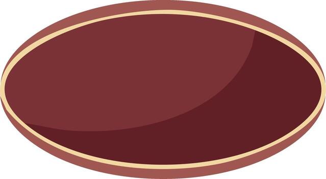 Abstract Oval Shape with Smooth Gradient and Border in Rich Red and Cream Tones vector