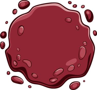 Maroon Fluid Blob with Smaller Splatters a Design Element Illustration Isolated vector