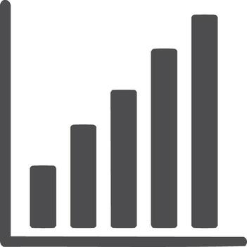 illustration of a simple increasing bar graph for statistics and analytics vector