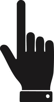 Black Silhouette of a Hand Pointing Up with One Finger Extended vector