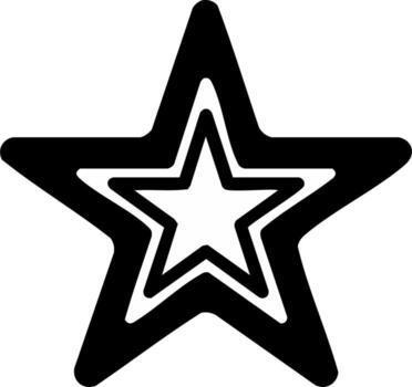 gráfico imagen exhibiendo Tres estrellas en un concéntrico modelo con rígido negro y blanco contraste vector