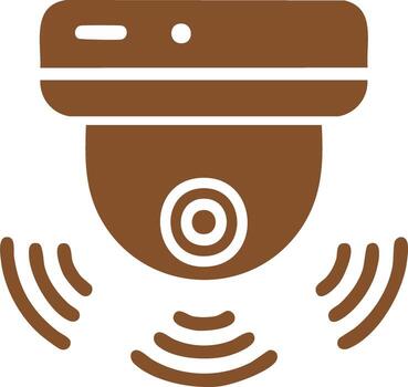 inalámbrico seguridad cámara detector movimiento y enviando señales con Radar olas vector