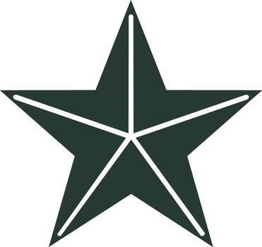 Simple geometric five pointed star icon with inner lines a symbol of success and rating vector