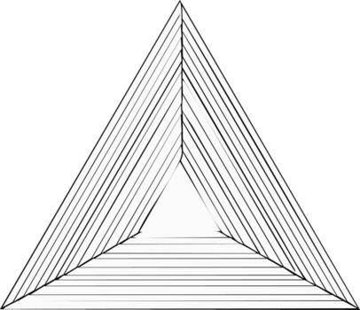 Abstract geometric triangle formed by precise parallel lines creating an optical illusion of depth vector